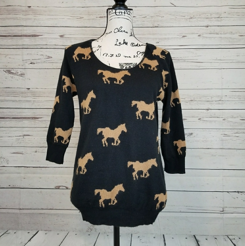 Cotton Emporium horse print sweater